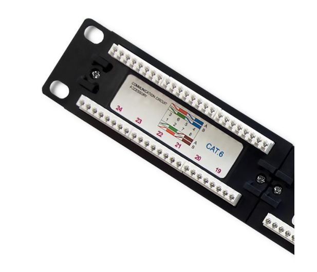 Qoltec Patch panel RACK 24 porty  kat.5E UTP czarny - 1329996 - zdjęcie 5